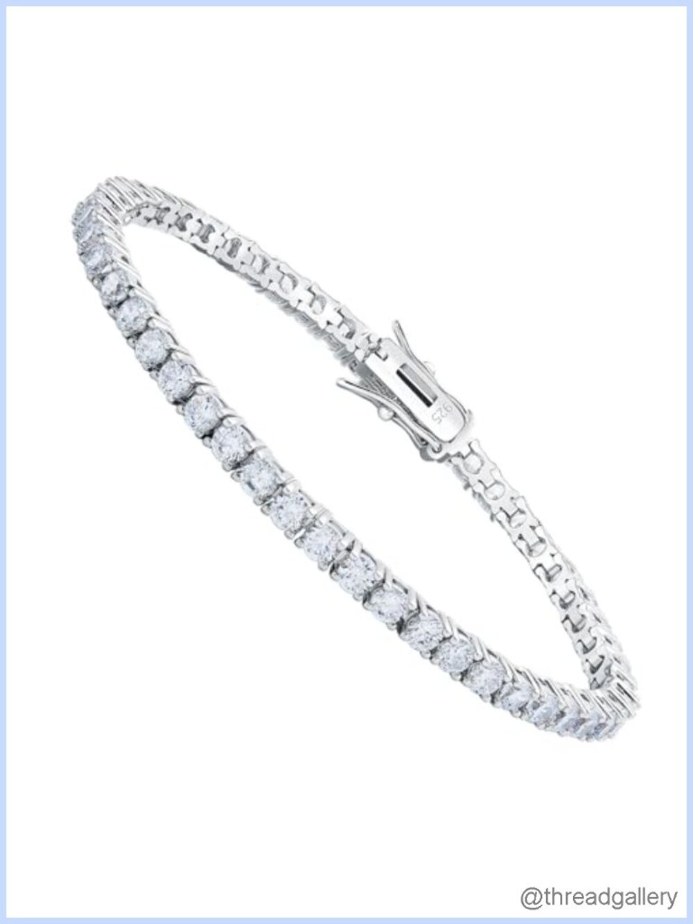 925 Sterling Silver Tennis Bracelet CZ 3mm